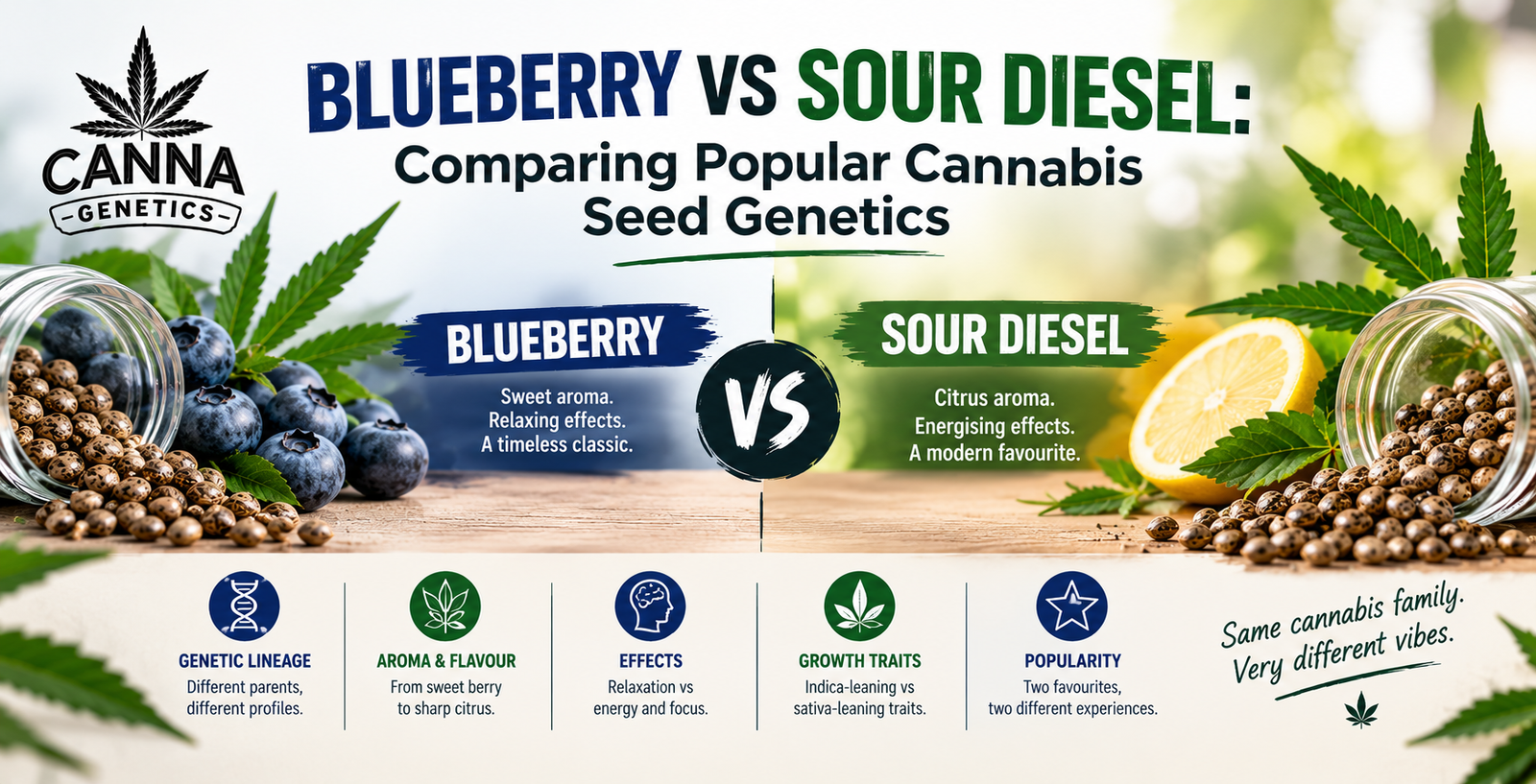 Blueberry vs Sour Diesel: Comparing Popular Cannabis Seed Genetics